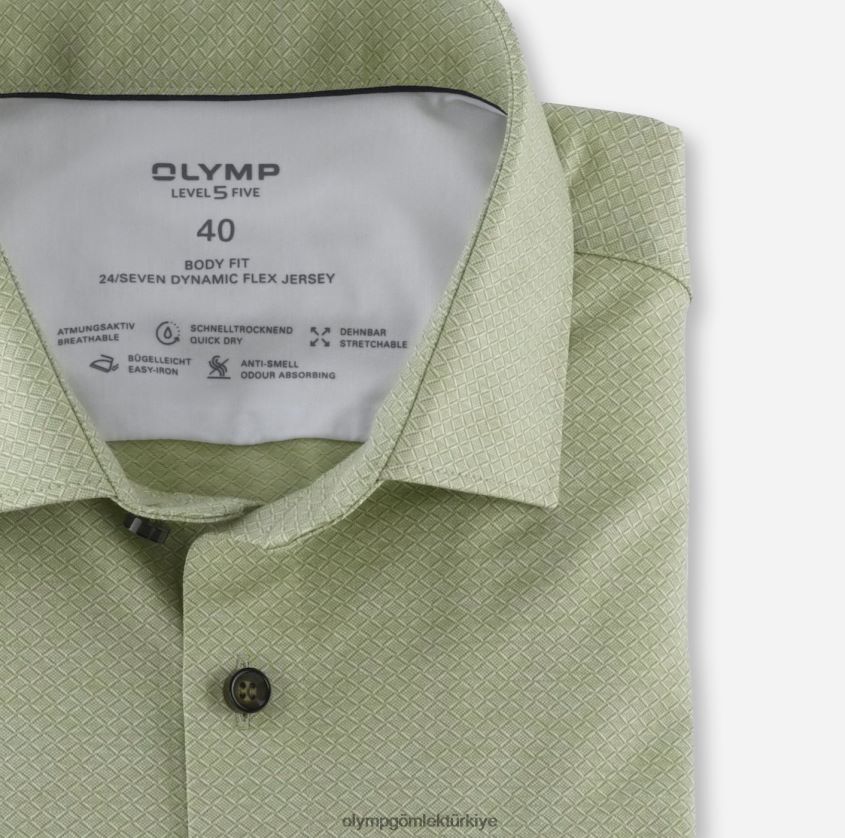 Giyim OLYMP beşinci seviye 24/7 vücuda oturan, iş gömleği, modern kent, limon yeşili PL4DLH618 - Görsel 2