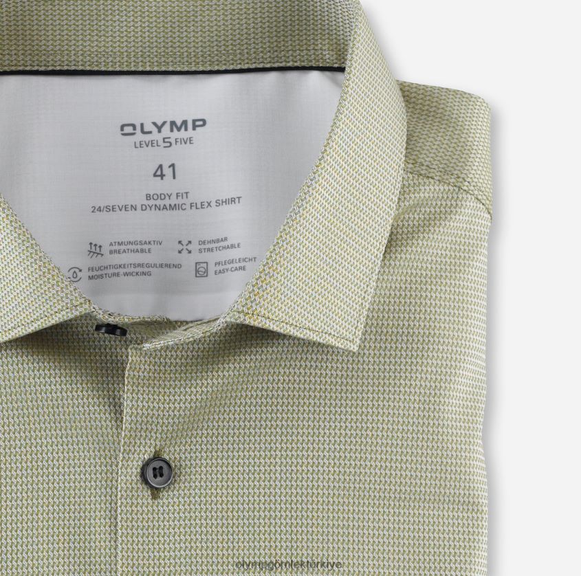 Giyim OLYMP beşinci seviye 24/7 vücuda oturan, iş gömleği, modern kent, limon yeşili PL4DLH727 - Görsel 2