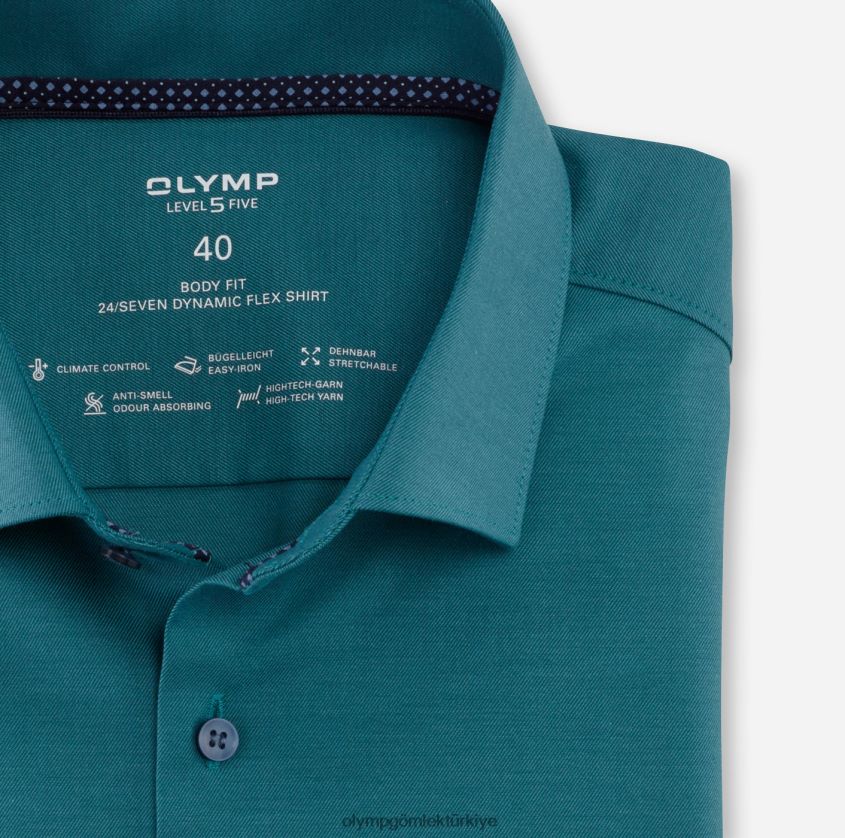 Giyim OLYMP beşinci seviye 24/7 vücuda oturan, iş gömleği, modern kent, zümrüt PL4DLH738 - Görsel 2