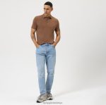 Giyim OLYMP beşinci seviye gündelik vücuda uyum, polo, kahverengi PL4DLH2161 - Görsel 2