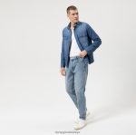 Giyim OLYMP gündelik kaban, gündelik gömlek, kent, indigo PL4DLH1953 - Görsel 2
