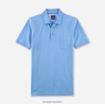 Giyim OLYMP gündelik modern kesim, polo, açık mavi PL4DLH2077