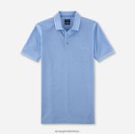 Giyim OLYMP gündelik modern kesim, polo, açık mavi PL4DLH2093