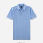 Giyim OLYMP gündelik modern kesim, polo, açık mavi PL4DLH2093
