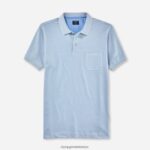 Giyim OLYMP gündelik modern kesim, polo, açık mavi PL4DLH2095