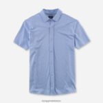 Giyim OLYMP gündelik modern kesim, polo, açık mavi PL4DLH2150