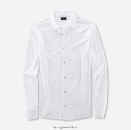 Giyim OLYMP gündelik modern kesim, polo, beyaz PL4DLH2151