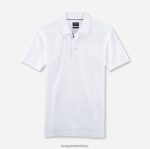 Giyim OLYMP gündelik modern kesim, polo, beyaz PL4DLH2169