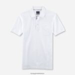 Giyim OLYMP gündelik modern kesim, polo, beyaz PL4DLH2169