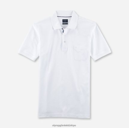 Giyim OLYMP gündelik modern kesim, polo, beyaz PL4DLH2169