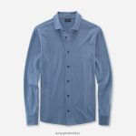 Giyim OLYMP gündelik modern kesim, polo, duman mavisi PL4DLH2113