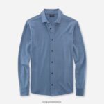 Giyim OLYMP gündelik modern kesim, polo, duman mavisi PL4DLH2113