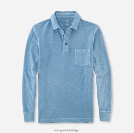 Giyim OLYMP gündelik modern kesim, polo, duman mavisi PL4DLH2132