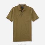 Giyim OLYMP gündelik modern kesim, polo, haki PL4DLH2090