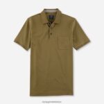 Giyim OLYMP gündelik modern kesim, polo, haki PL4DLH2090
