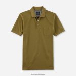Giyim OLYMP gündelik modern kesim, polo, haki PL4DLH2101