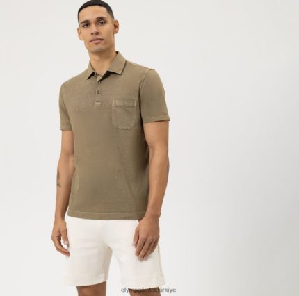 Giyim OLYMP gündelik modern kesim, polo, haki PL4DLH2118