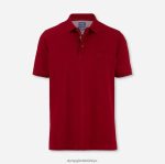 Giyim OLYMP gündelik modern kesim, polo, koyu kırmızı PL4DLH2071