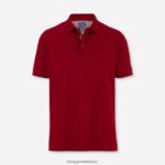 Giyim OLYMP gündelik modern kesim, polo, koyu kırmızı PL4DLH2071