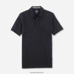 Giyim OLYMP gündelik modern kesim, polo, siyah PL4DLH2074