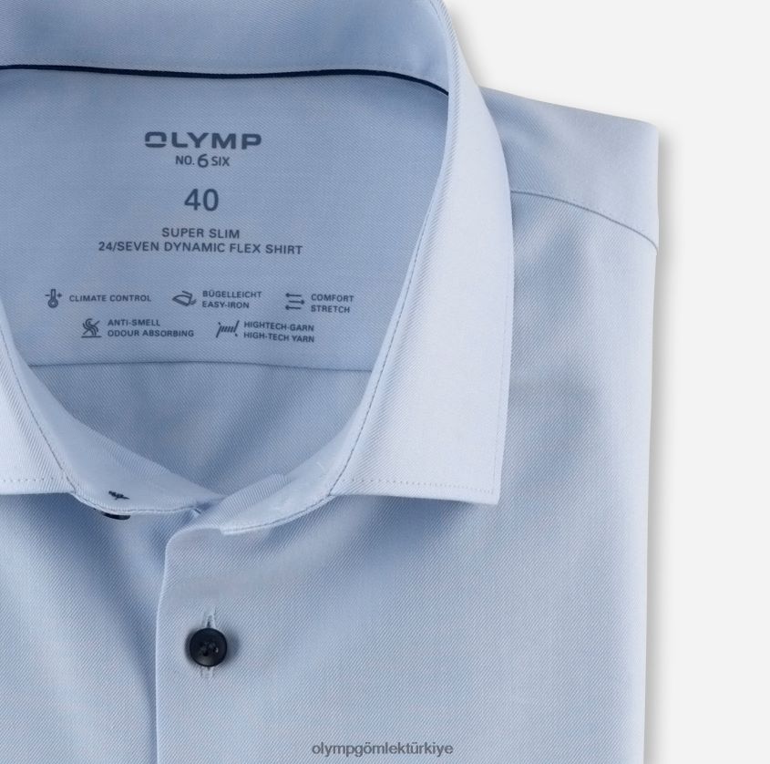 Giyim OLYMP HAYIR. altı 24/7 süper ince, iş gömleği, modern kent, bleu PL4DLH47 - Görsel 2