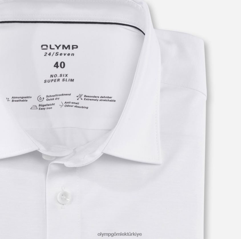 Giyim OLYMP HAYIR. six 24/7 süper ince, iş gömleği, kentsel kent, beyaz PL4DLH121 - Görsel 2