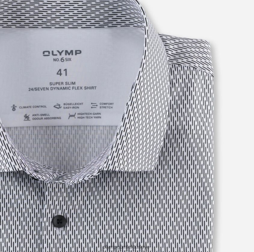 Giyim OLYMP HAYIR. six 24/7 süper ince, iş gömleği, modern kent, beyaz PL4DLH254 - Görsel 2