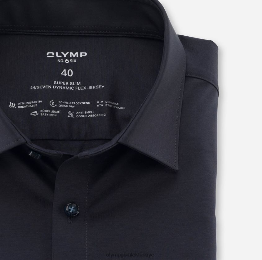 Giyim OLYMP HAYIR. six 24/seven süper ince, iş gömleği, uzun kollu ekstra uzun, urban kent, marine PL4DLH289 - Görsel 2