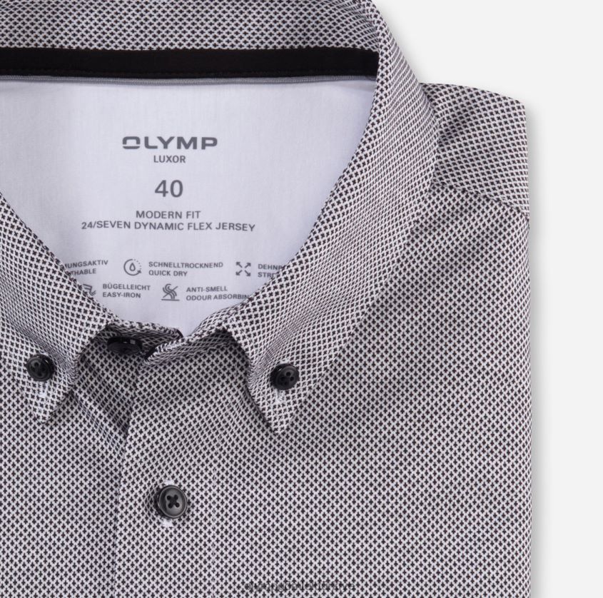 Giyim OLYMP luxor 24/seven modern kesim, iş gömleği, düğmeli, siyah PL4DLH1070 - Görsel 2