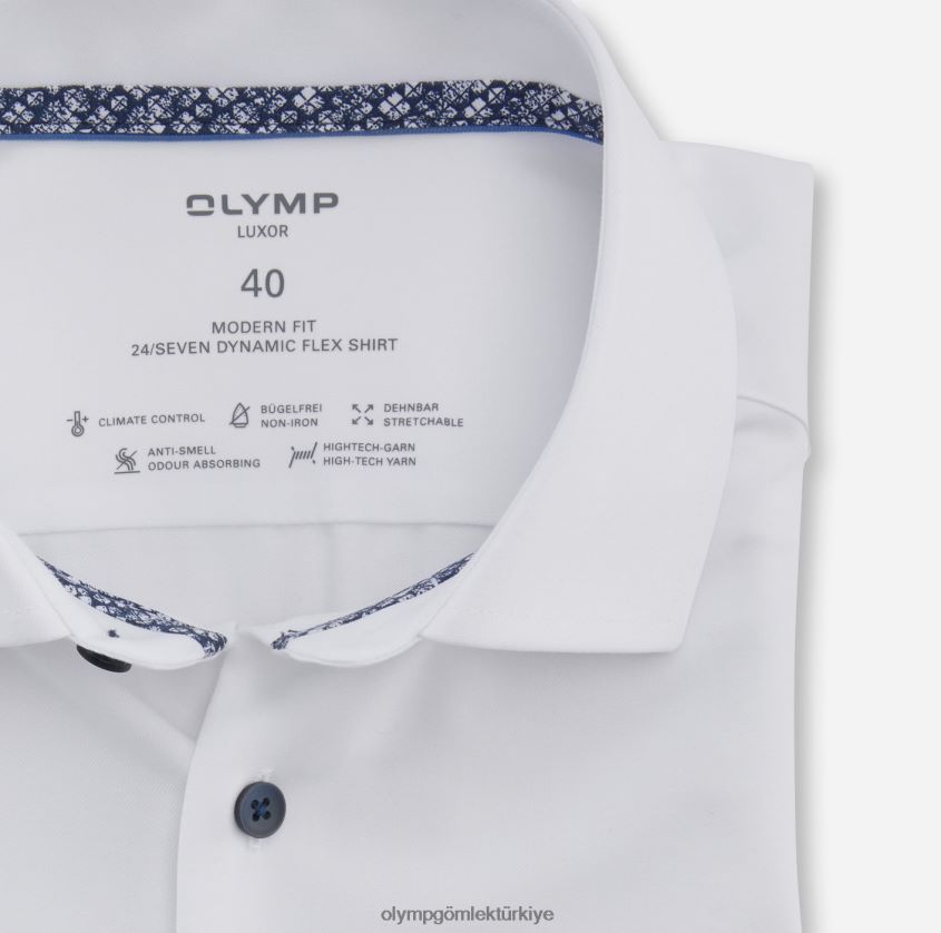 Giyim OLYMP luxor 24/seven modern kesim, iş gömleği, ekstra kısa kollu, global kent, beyaz PL4DLH1469 - Görsel 2