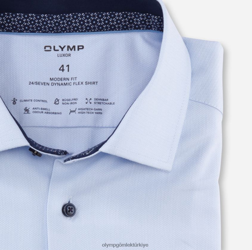 Giyim OLYMP luxor 24/seven modern kesim, iş gömleği, ekstra kısa kollu, global kent, bleu PL4DLH1457 - Görsel 2