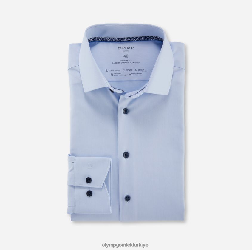 Giyim OLYMP luxor 24/seven modern kesim, iş gömleği, ekstra kısa kollu, global kent, bleu PL4DLH1472 - Görsel 1