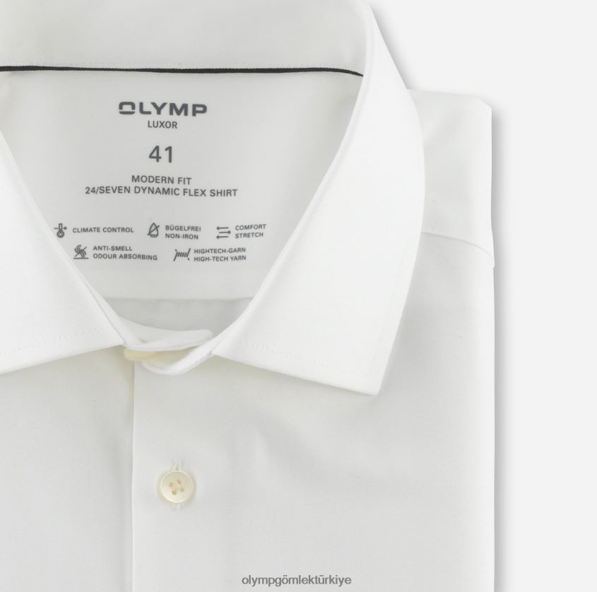 Giyim OLYMP luxor 24/seven modern kesim, iş gömleği, global kent, açık bej PL4DLH1010 - Görsel 2