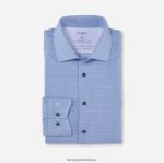 Giyim OLYMP luxor 24/seven modern kesim, iş gömleği, global kent, bleu PL4DLH1053