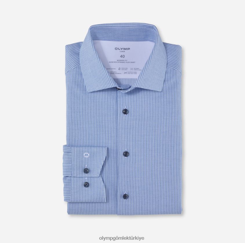 Giyim OLYMP luxor 24/seven modern kesim, iş gömleği, global kent, bleu PL4DLH1053 - Görsel 1