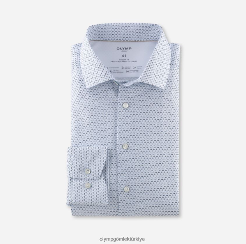 Giyim OLYMP luxor 24/seven modern kesim, iş gömleği, global kent, bleu PL4DLH1138 - Görsel 1
