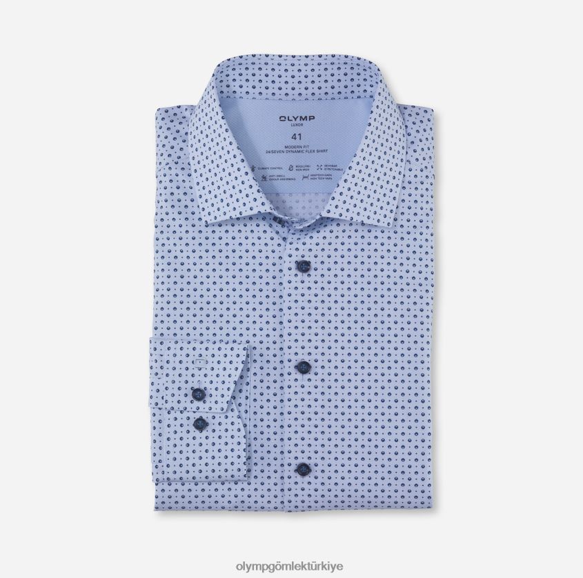 Giyim OLYMP luxor 24/seven modern kesim, iş gömleği, global kent, bleu PL4DLH1141 - Görsel 1