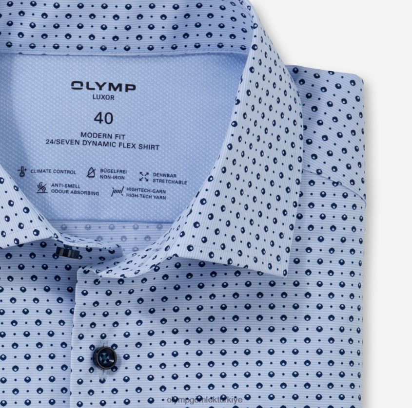 Giyim OLYMP luxor 24/seven modern kesim, iş gömleği, global kent, bleu PL4DLH1168 - Görsel 2