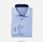Giyim OLYMP luxor 24/seven modern kesim, iş gömleği, global kent, bleu PL4DLH1322