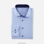 Giyim OLYMP luxor 24/seven modern kesim, iş gömleği, global kent, bleu PL4DLH1322