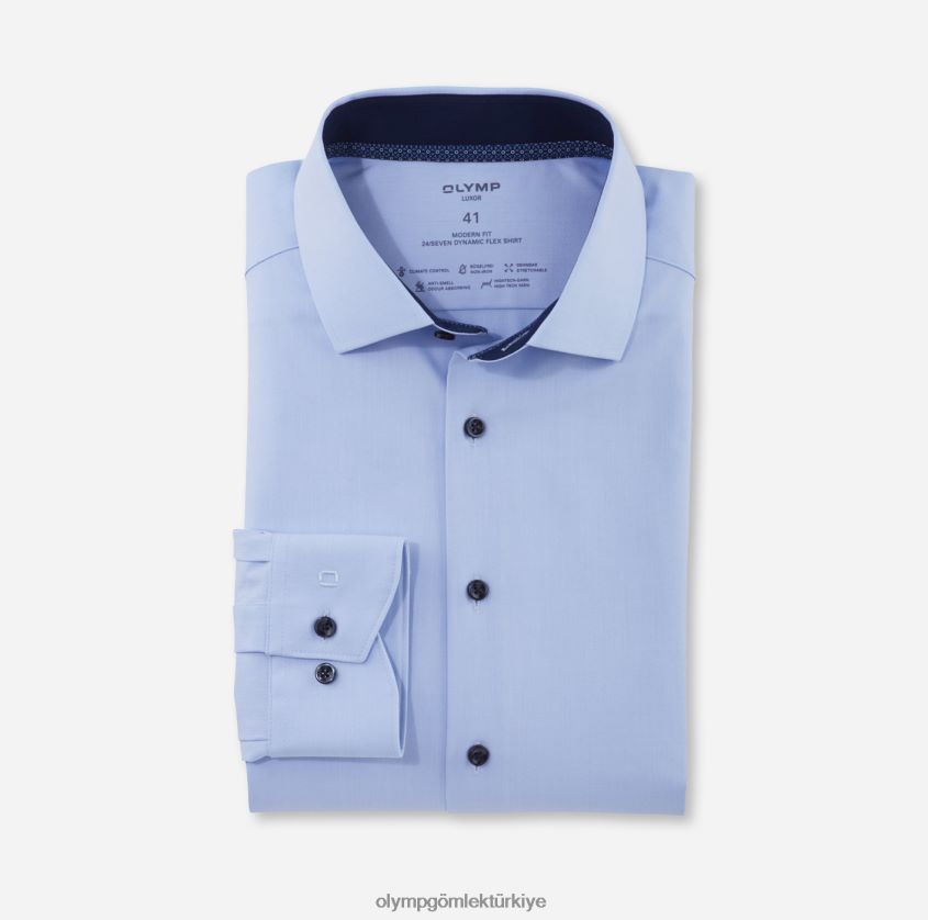 Giyim OLYMP luxor 24/seven modern kesim, iş gömleği, global kent, bleu PL4DLH1322 - Görsel 1