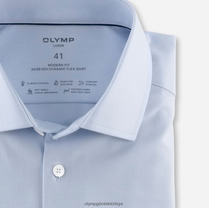 Giyim OLYMP luxor 24/seven modern kesim, iş gömleği, global kent, bleu PL4DLH957 - Görsel 2