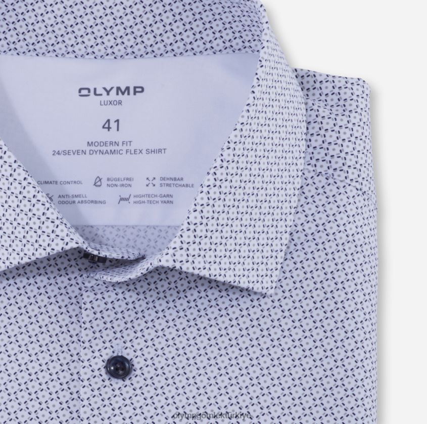 Giyim OLYMP luxor 24/seven modern kesim, iş gömleği, global kent, boz kahverengi PL4DLH1164 - Görsel 2