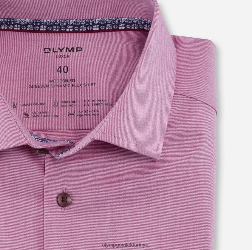 Giyim OLYMP luxor 24/seven modern kesim, iş gömleği, global kent, fuşya PL4DLH1196 - Görsel 2