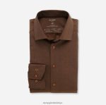 Giyim OLYMP luxor 24/seven modern kesim, iş gömleği, global kent, kırmızı turuncu PL4DLH1353