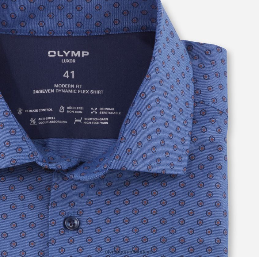 Giyim OLYMP luxor 24/seven modern kesim, iş gömleği, global kent, kırmızımsı kahverengi PL4DLH1074 - Görsel 2