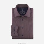 Giyim OLYMP luxor 24/seven modern kesim, iş gömleği, global kent, kırmızımsı kahverengi PL4DLH1075