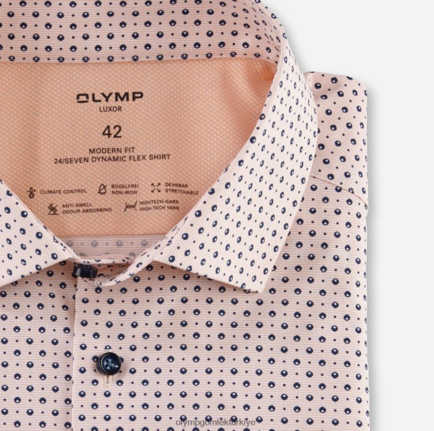 Giyim OLYMP luxor 24/seven modern kesim, iş gömleği, global kent, mandalina PL4DLH1252 - Görsel 2
