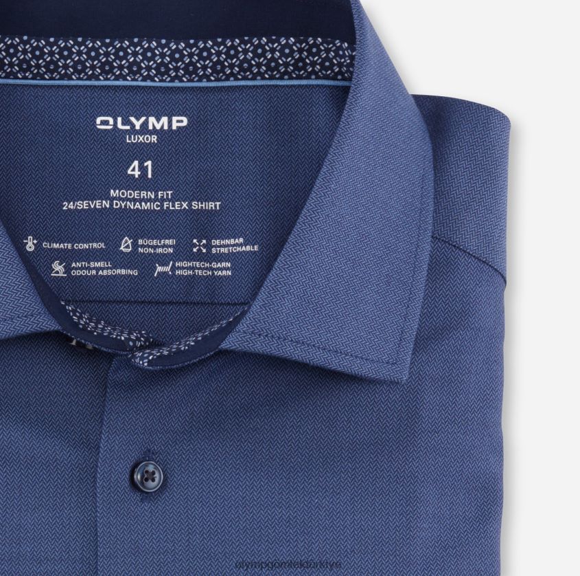 Giyim OLYMP luxor 24/seven modern kesim, iş gömleği, global kent, marine PL4DLH1011 - Görsel 2