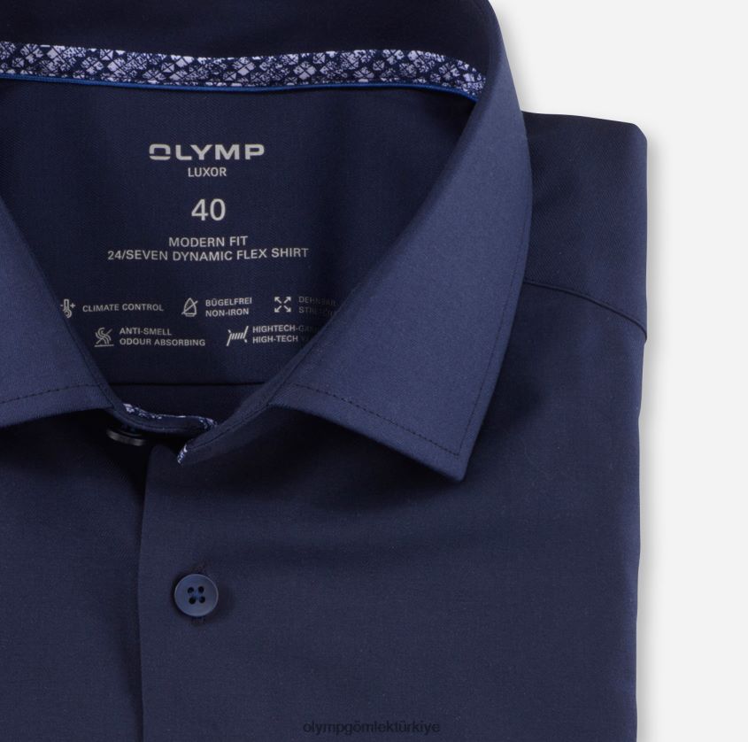 Giyim OLYMP luxor 24/seven modern kesim, iş gömleği, global kent, marine PL4DLH1080 - Görsel 2